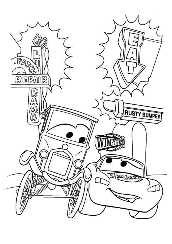 Dessin à colorier Les Bagnoles (Cars) #199893 issu de la collection Films d'Animation, prêt à imprimer
