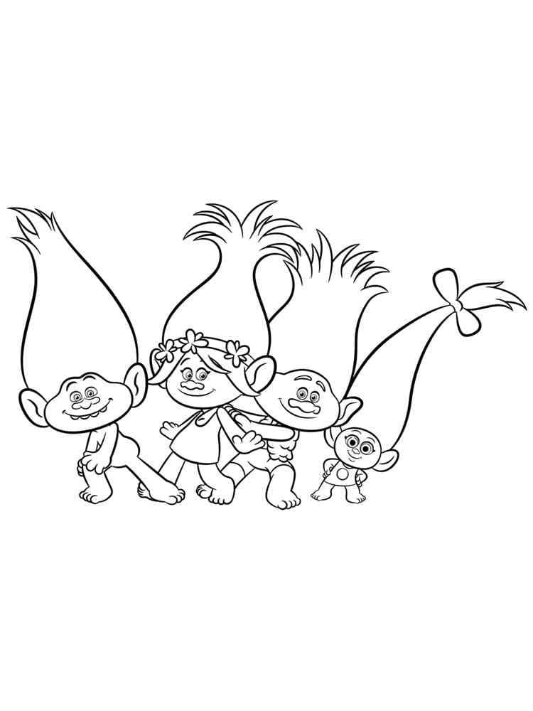 Coloriage gratuit Les Trolls #191467 de la collection Films d'Animation à imprimer