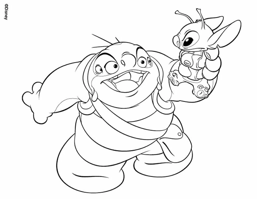 Illustration au trait Lilo et Stitch #44890 de la collection Films d'Animation à colorier gratuitement
