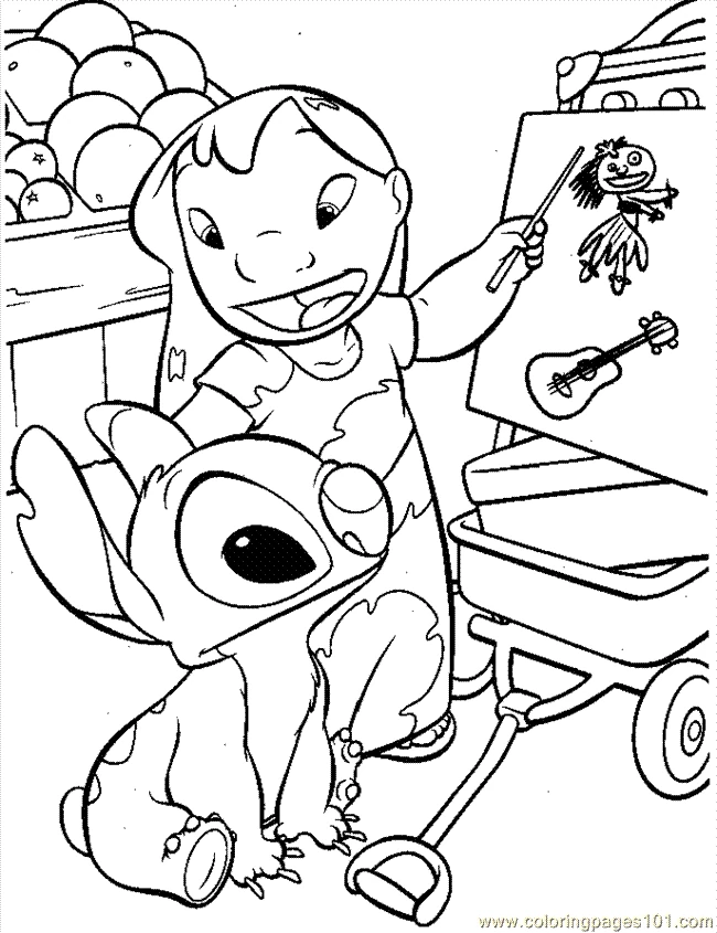 Dessin à colorier: Lilo et Stitch (Films d'Animation) #44919 - Coloriages à Imprimer Gratuits