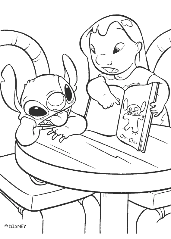 Coloriage imprimable Lilo et Stitch #44995 de la collection Films d'Animation à colorier aux crayons