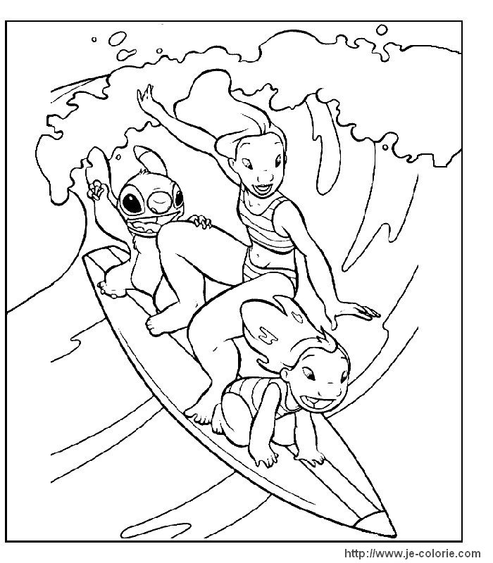 Dessin à colorier: Lilo & Stitch (Films d'animation) #45004 - Coloriages à Imprimer Gratuits