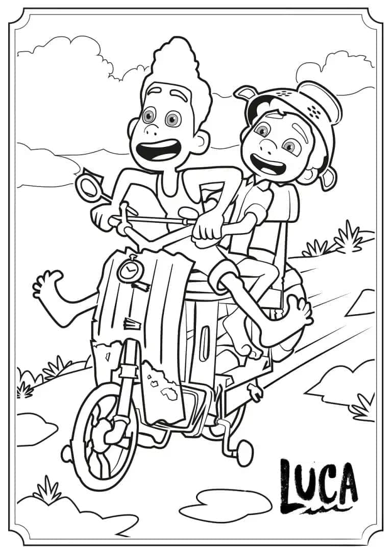 Coloriage gratuit Luca #196775 de la collection Films d'Animation à imprimer
