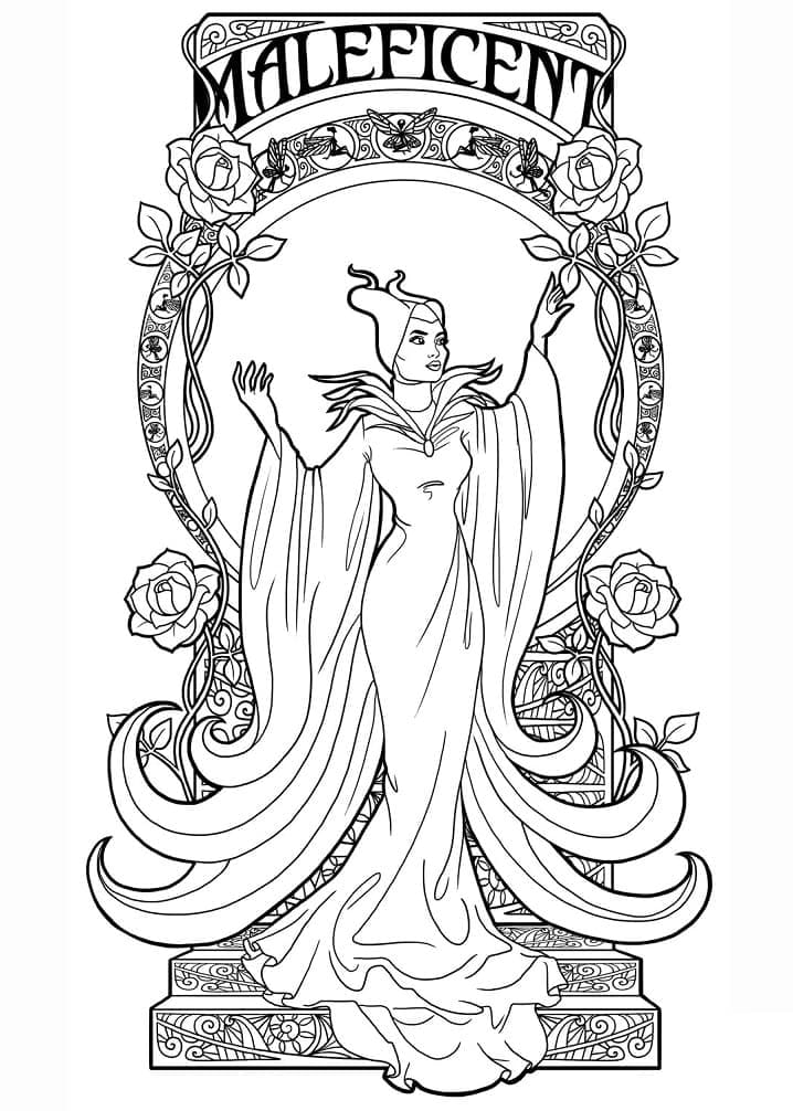 Coloriage gratuit Maléfique (Disney) #208929 de la collection Films d'Animation à imprimer