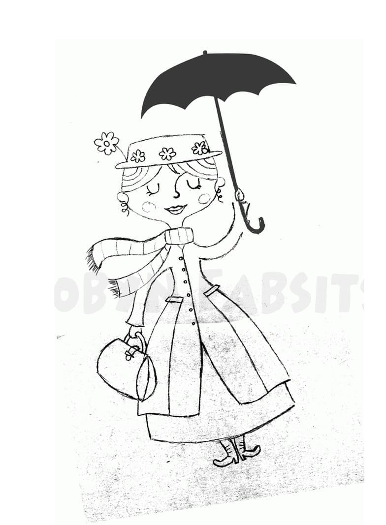 Coloriage gratuit Mary Poppins #204802 de la collection Films d'Animation à imprimer