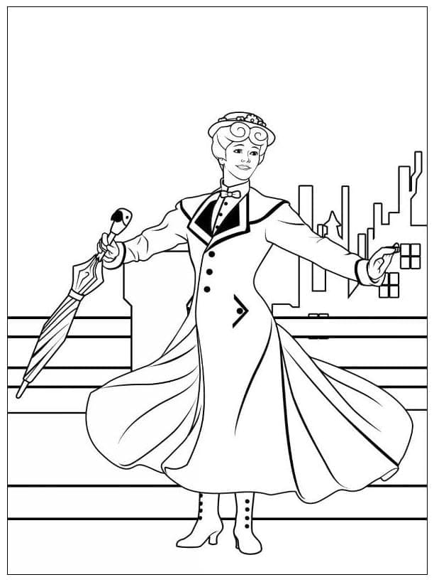 Coloriage gratuit Mary Poppins #204805 de la collection Films d'Animation à imprimer