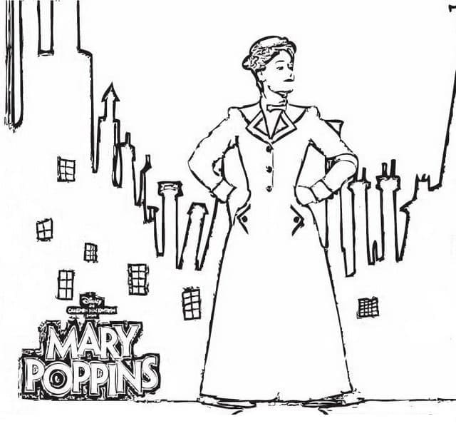 Coloriage gratuit Mary Poppins #204808 de la collection Films d'Animation à imprimer
