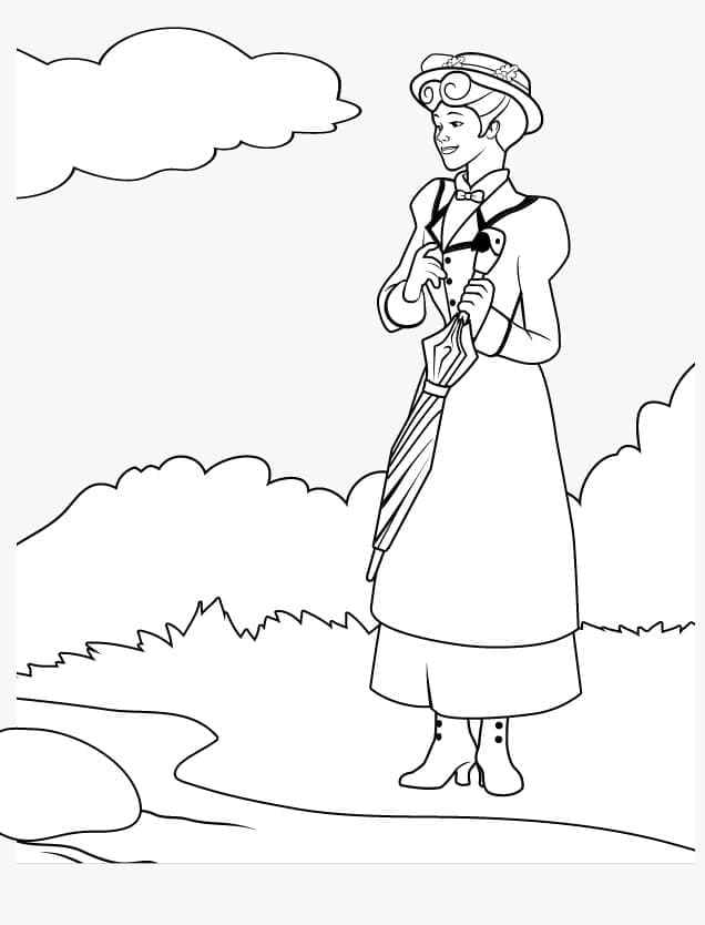 Coloriage gratuit Mary Poppins #204809 de la collection Films d'Animation à imprimer