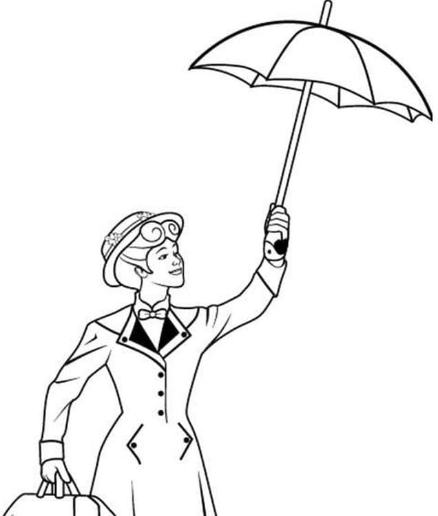 Coloriage gratuit Mary Poppins #204813 de la collection Films d'Animation à imprimer