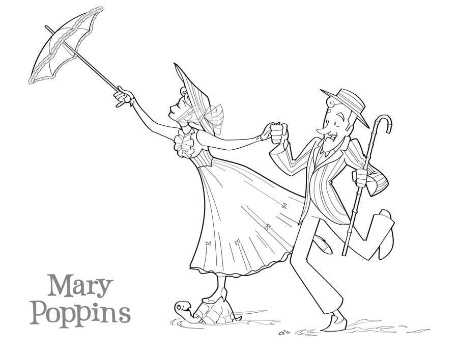 Coloriage gratuit Mary Poppins #204814 de la collection Films d'Animation à imprimer