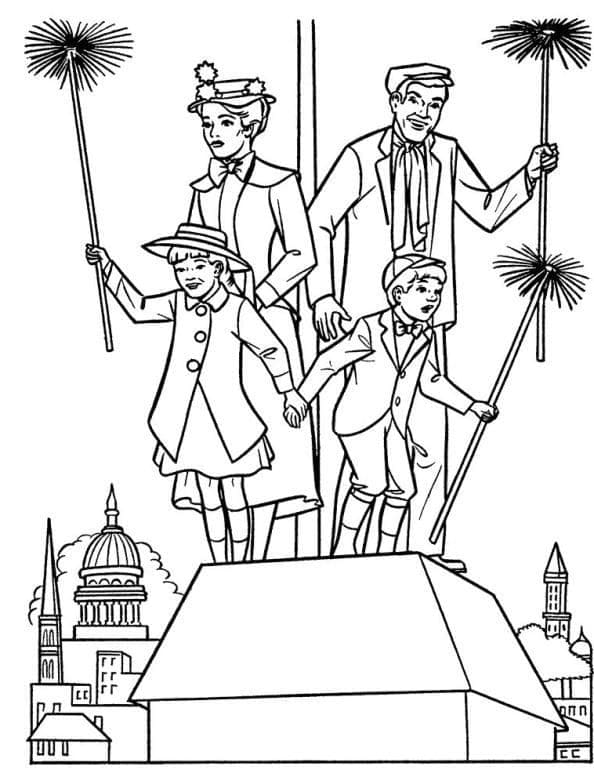 Coloriage gratuit Mary Poppins #204815 de la collection Films d'Animation à imprimer