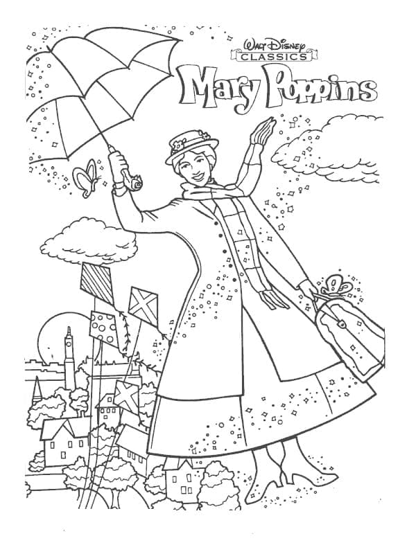 Coloriage gratuit Mary Poppins #204820 de la collection Films d'Animation à imprimer