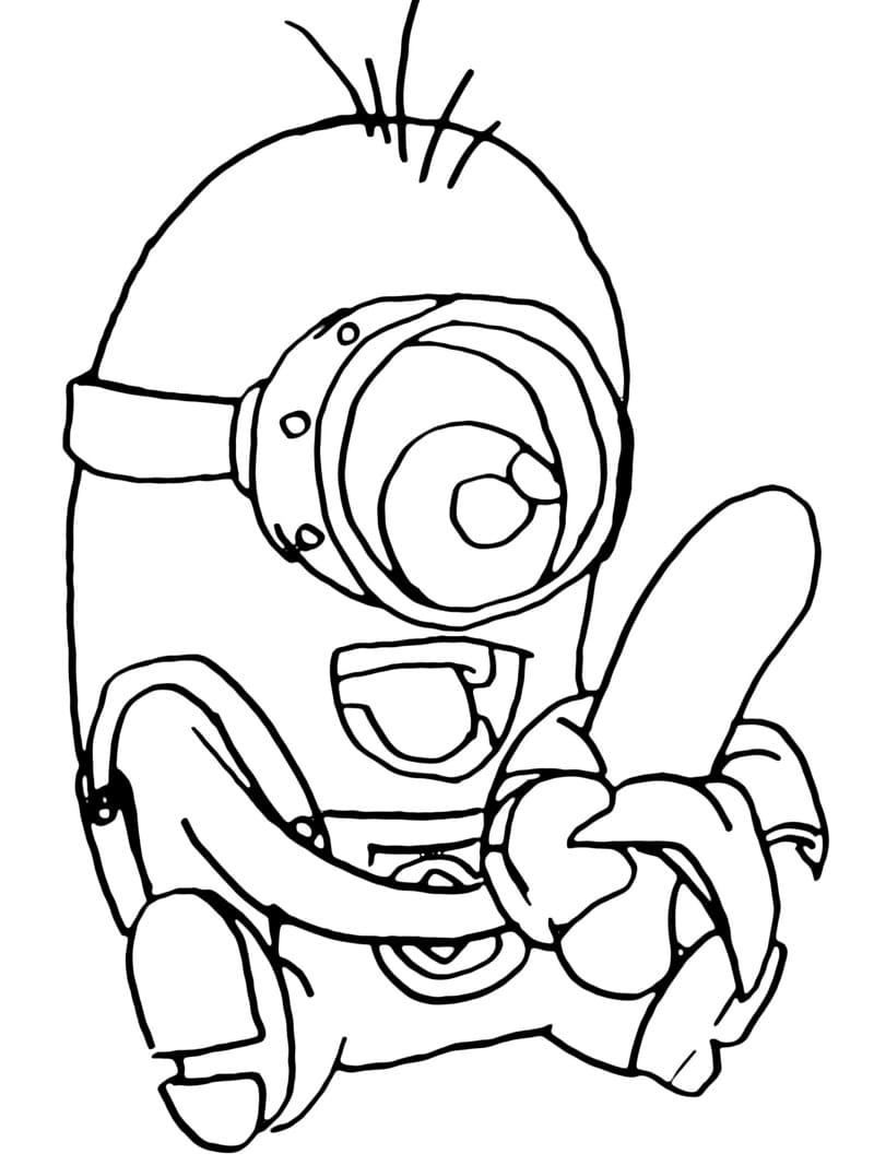 Coloriage gratuit Minion #183433 de la collection Films d'Animation à imprimer