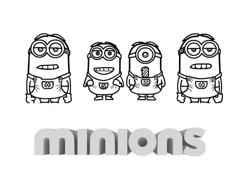 Dessin à colorier: Minions (Films d'animation) #72216 - Coloriages à Imprimer Gratuits