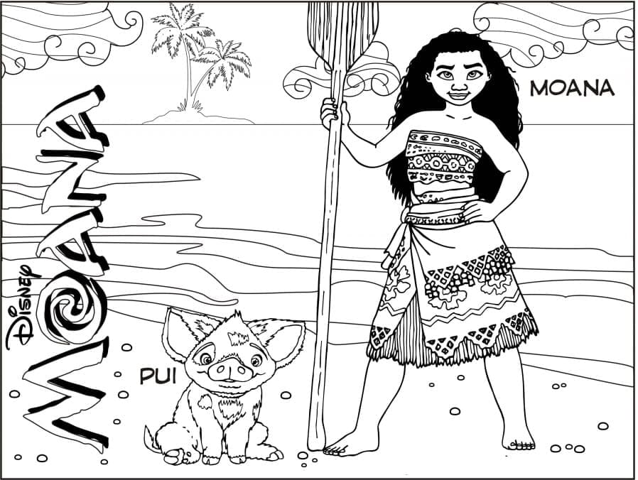 Dessin à colorier: Moana (Films d'Animation) #181324 - Coloriages à Imprimer Gratuits