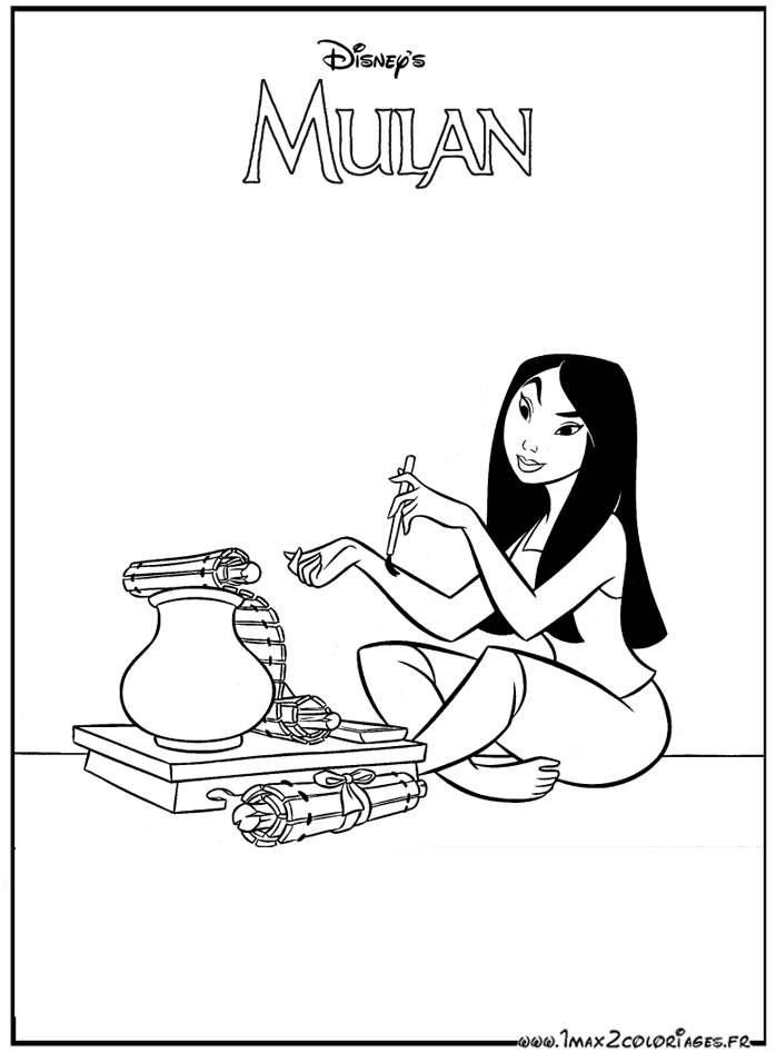 Dessin à colorier: Mulan (Films d'animation) #133628 - Coloriages à Imprimer Gratuits