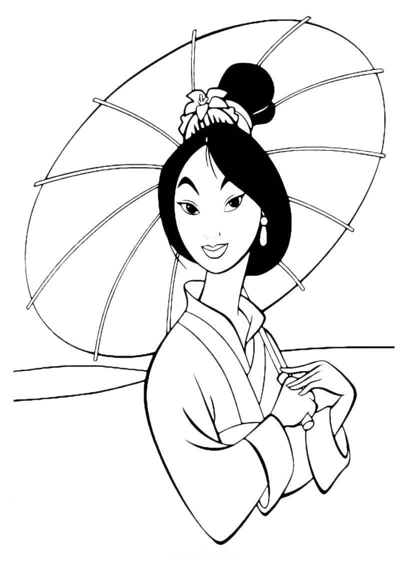 Dessin à colorier: Mulan (Films d'animation) #133674 - Coloriages à Imprimer Gratuits