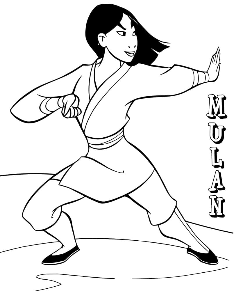 Coloriage gratuit Mulan #182215 de la collection Films d'Animation à imprimer