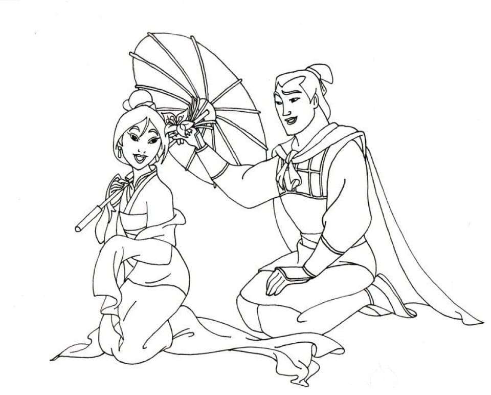 Coloriage gratuit Mulan #182223 de la collection Films d'Animation à imprimer