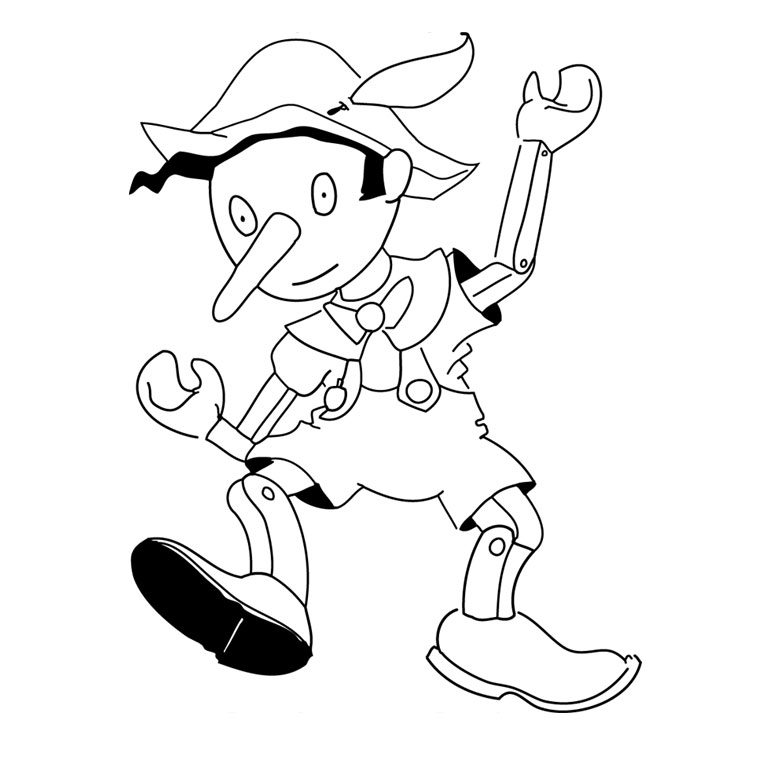 Dessin à colorier: Pinocchio (Films d'animation) #132255 - Coloriages à Imprimer Gratuits