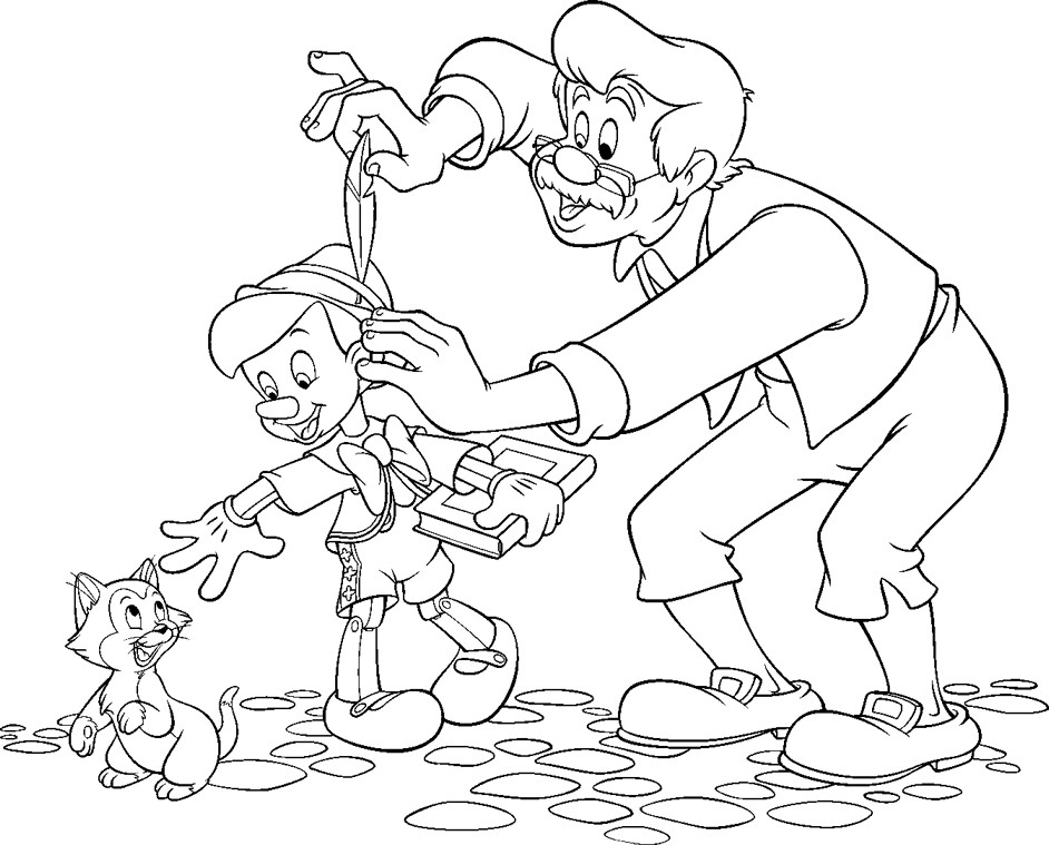 Dessin à colorier: Pinocchio (Films d'animation) #132289 - Coloriages à Imprimer Gratuits