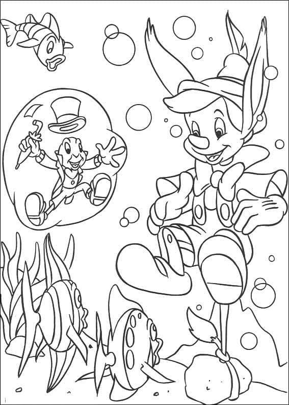 Illustration au trait Pinocchio #199783 de la collection Films d'Animation à colorier gratuitement
