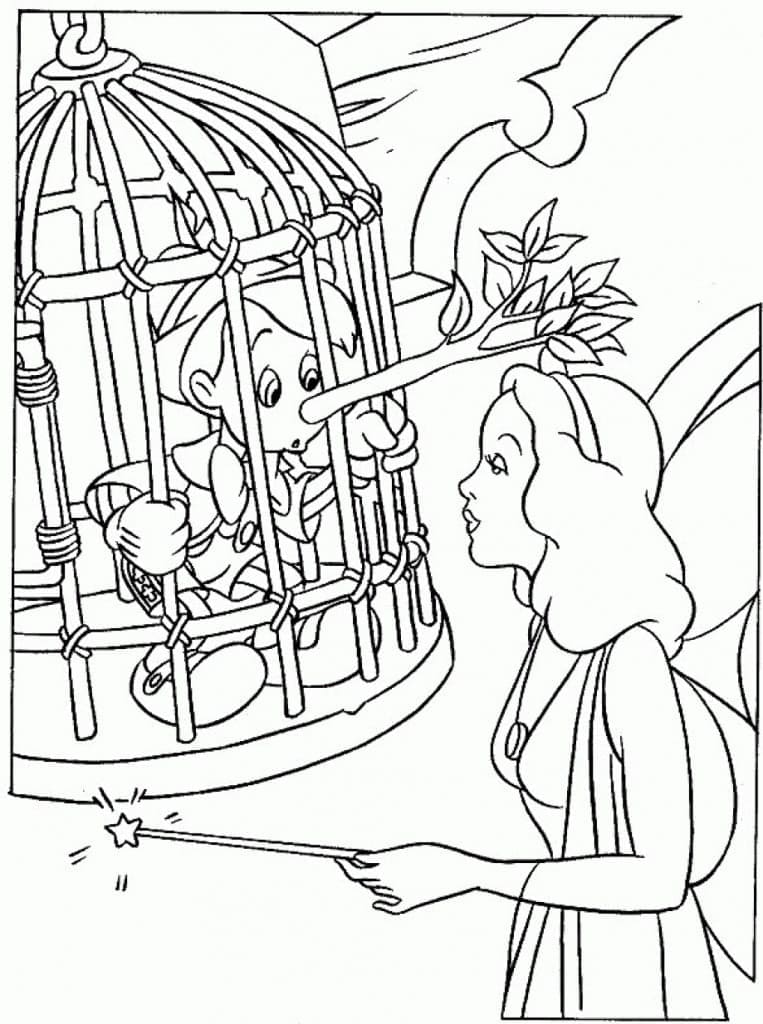 Joli coloriage Pinocchio #199802 de la collection Films d'Animation, prêt à imprimer pour petits et grands