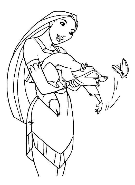 Dessin à colorier: Pocahontas (Films d'animation) #131348 - Coloriages à Imprimer Gratuits