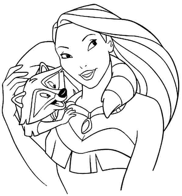 Dessin à colorier: Pocahontas (Films d'animation) #131352 - Coloriages à Imprimer Gratuits
