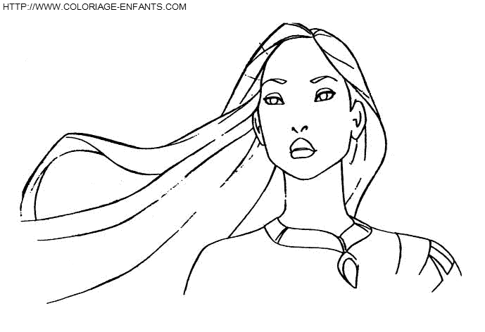 Dessin à colorier: Pocahontas (Films d'animation) #131359 - Coloriages à Imprimer Gratuits