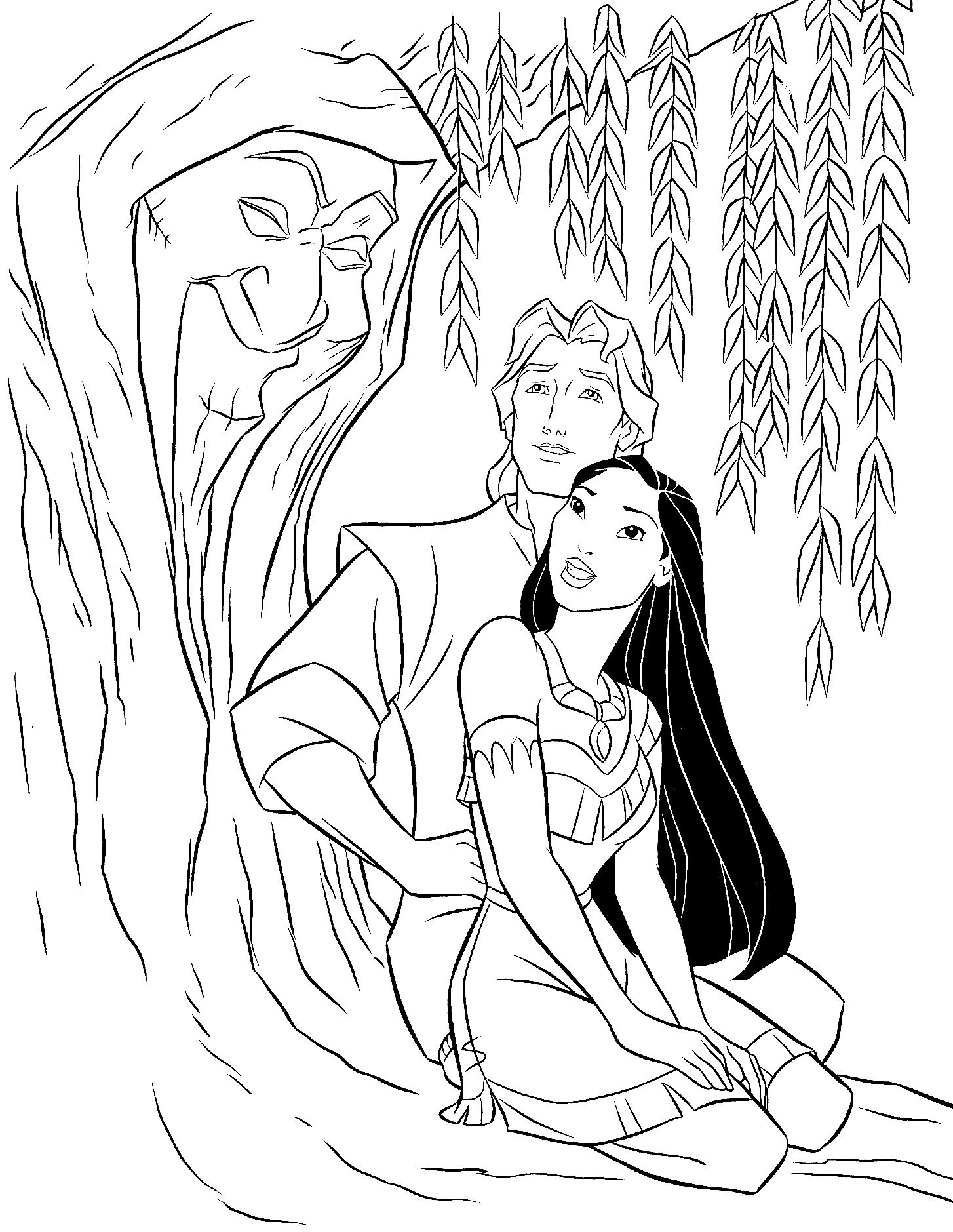 Dessin à colorier: Pocahontas (Films d'animation) #131378 - Coloriages à Imprimer Gratuits