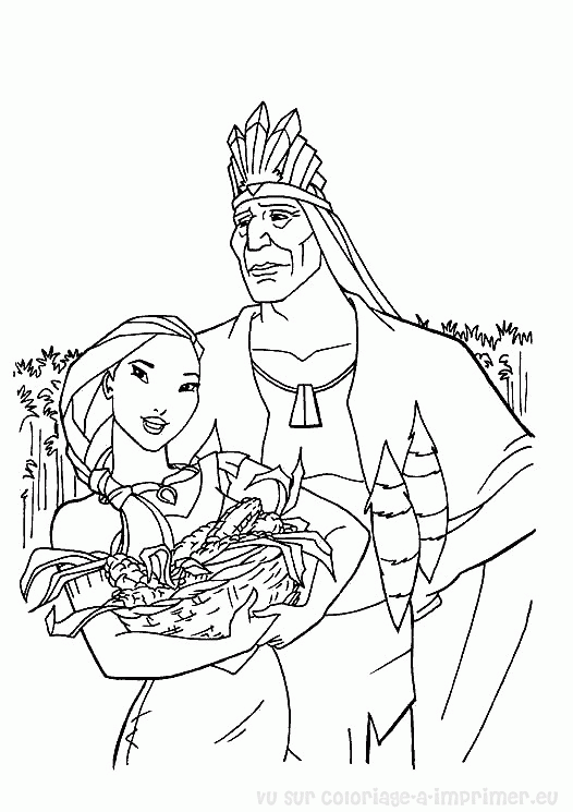 Dessin à colorier: Pocahontas (Films d'animation) #131387 - Coloriages à Imprimer Gratuits