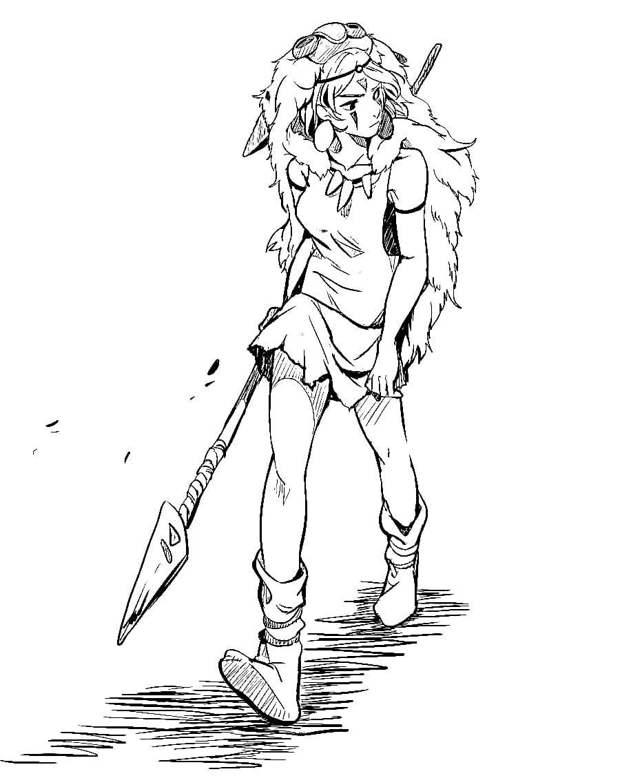 Coloriage gratuit Princesse Mononoké #182059 de la collection Films d'Animation à imprimer