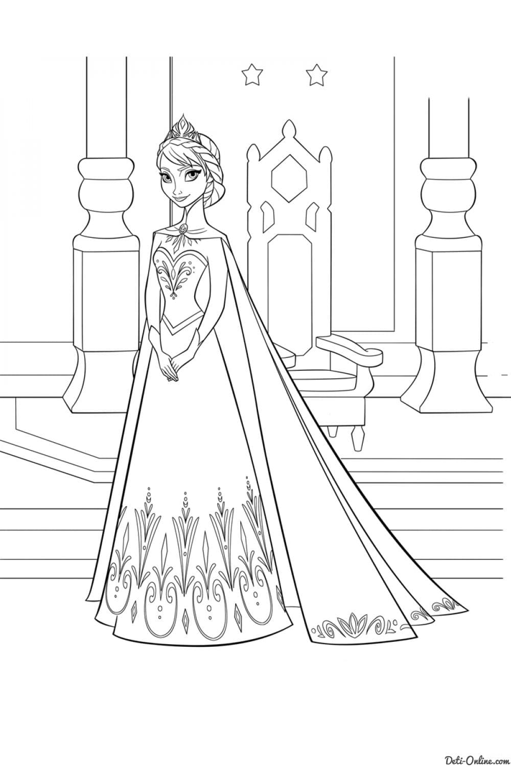 Dessin Reine des Neiges #175634 à colorier de la série Films d'Animation, gratuit à télécharger et imprimer