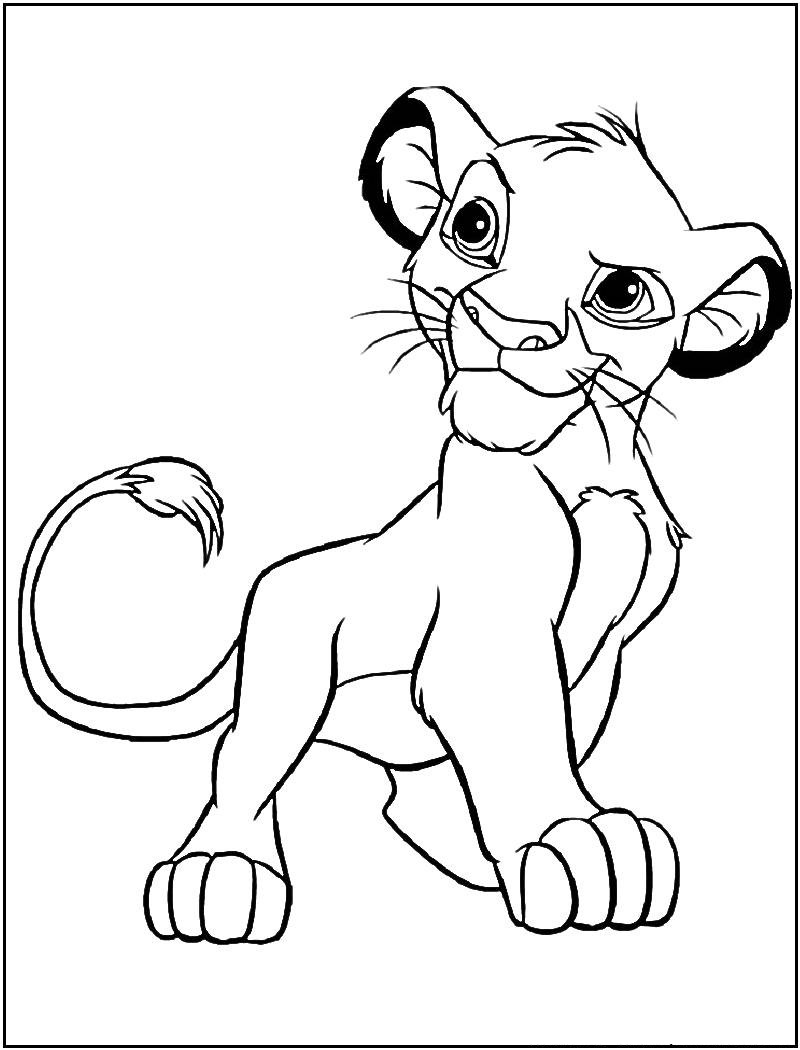 Dessin à colorier: Simba (Films d'animation) #169992 - Coloriages à Imprimer Gratuits