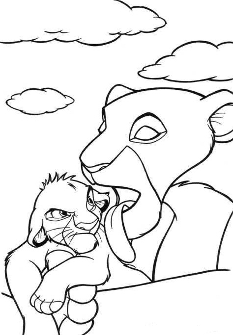 Dessin à colorier: Simba (Films d'animation) #170045 - Coloriages à Imprimer Gratuits