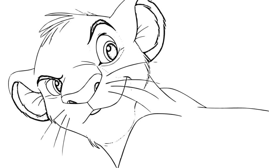Coloriage gratuit Simba #202495 de la collection Films d'Animation à imprimer