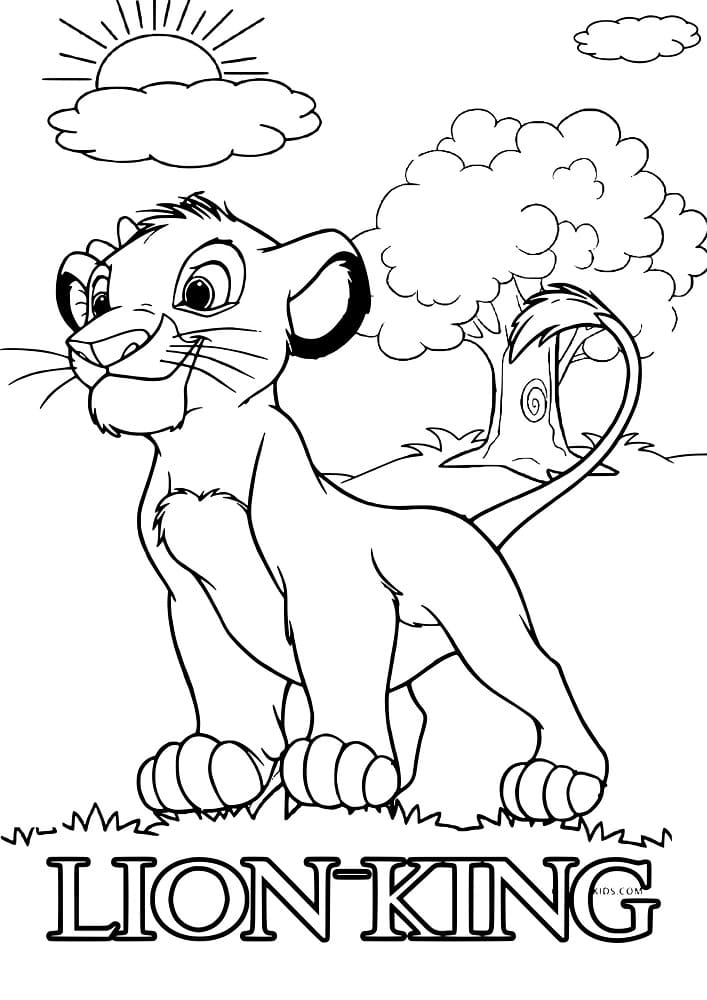 Coloriage gratuit Simba #202499 de la collection Films d'Animation à imprimer