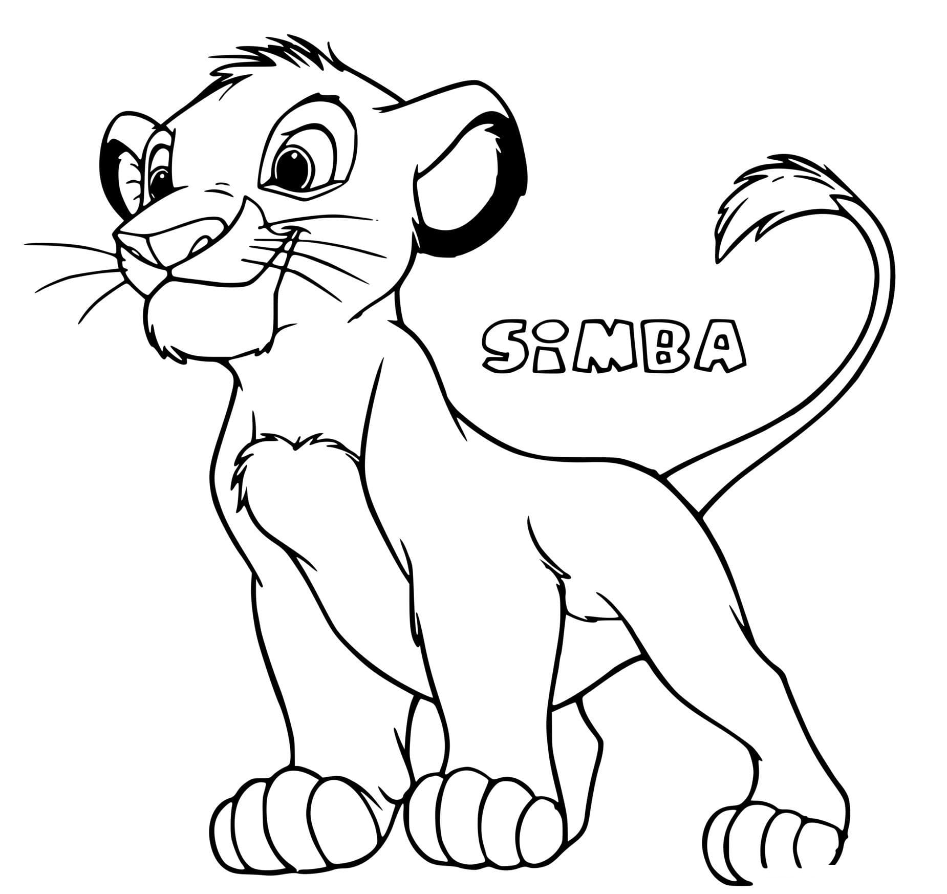 Coloriage gratuit Simba #202501 de la collection Films d'Animation à imprimer
