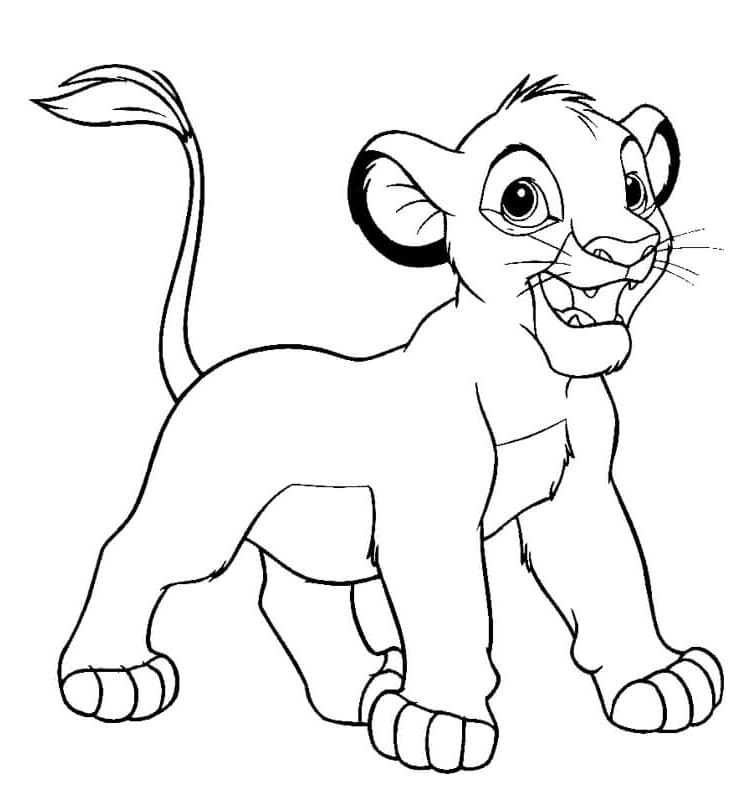 Coloriage gratuit Simba #202510 de la collection Films d'Animation à imprimer