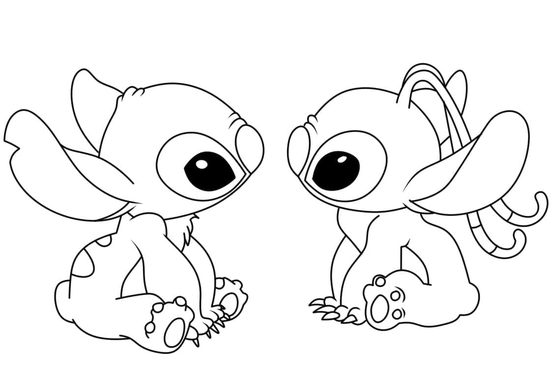Dessin à colorier: Stitch et Angel (Films d'Animation) #216180 - Coloriages à Imprimer Gratuits