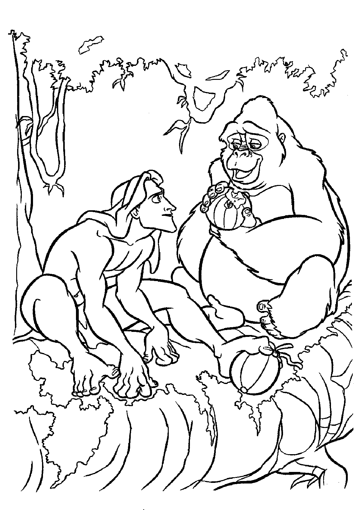 Dessin à colorier: Tarzan (Films d'animation) #131083 - Coloriages à Imprimer Gratuits