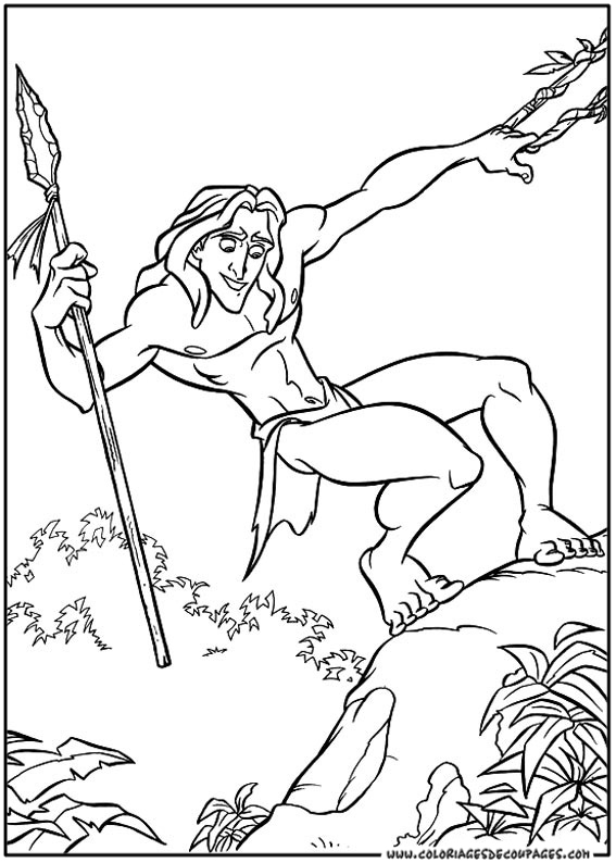 Dessin à colorier: Tarzan (Films d'animation) #131088 - Coloriages à Imprimer Gratuits