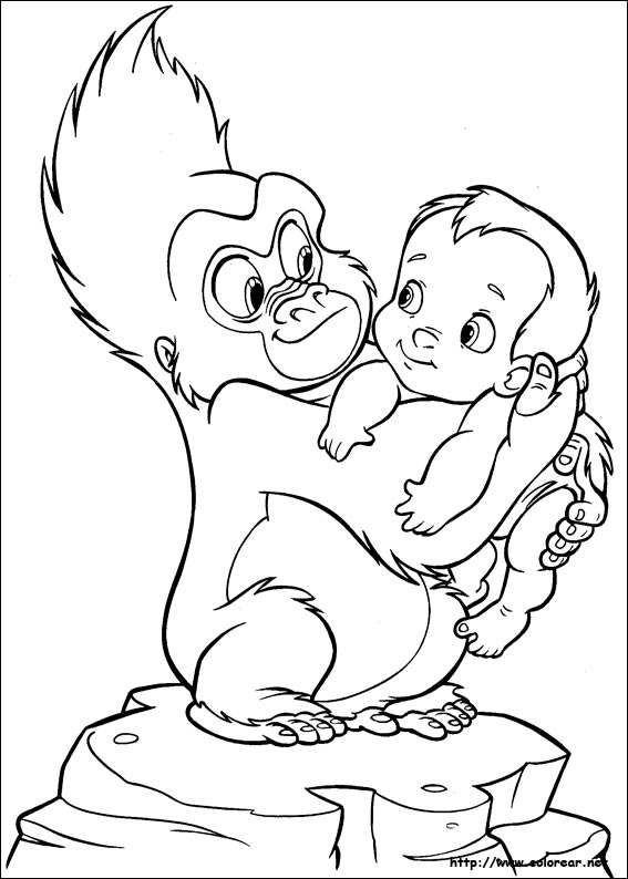 Dessin à colorier: Tarzan (Films d'animation) #131090 - Coloriages à Imprimer Gratuits