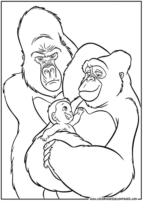 Dessin à colorier: Tarzan (Films d'animation) #131108 - Coloriages à Imprimer Gratuits