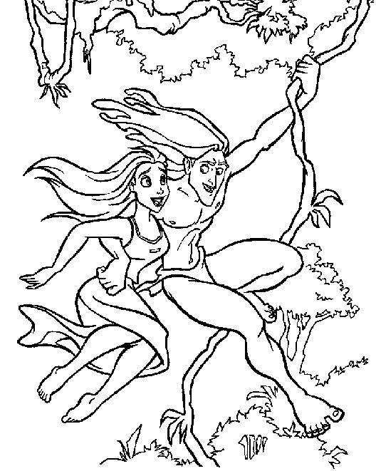 Dessin à colorier: Tarzan (Films d'animation) #131110 - Coloriages à Imprimer Gratuits