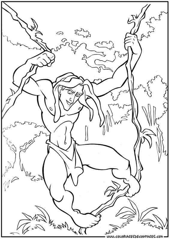 Dessin à colorier: Tarzan (Films d'animation) #131150 - Coloriages à Imprimer Gratuits