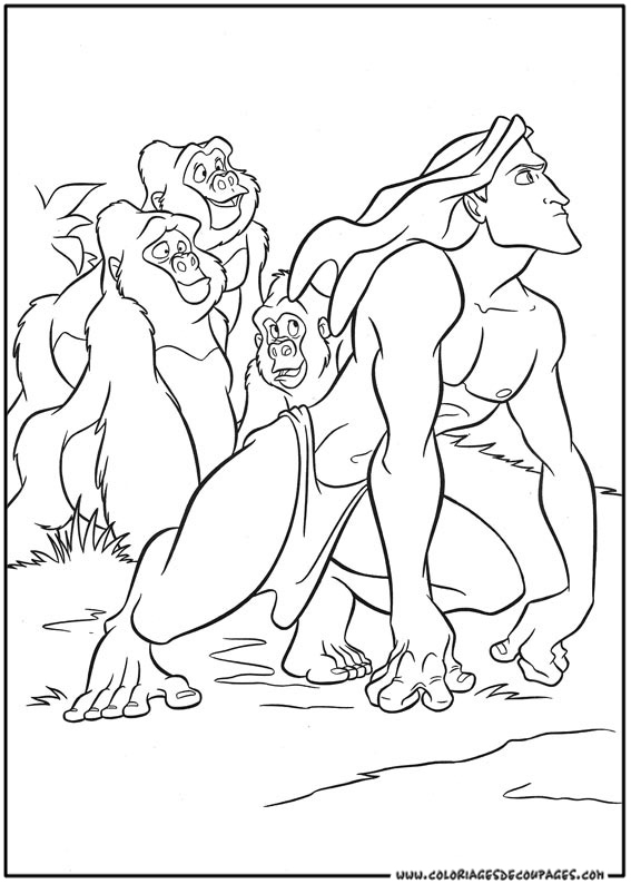 Dessin à colorier: Tarzan (Films d'animation) #131169 - Coloriages à Imprimer Gratuits