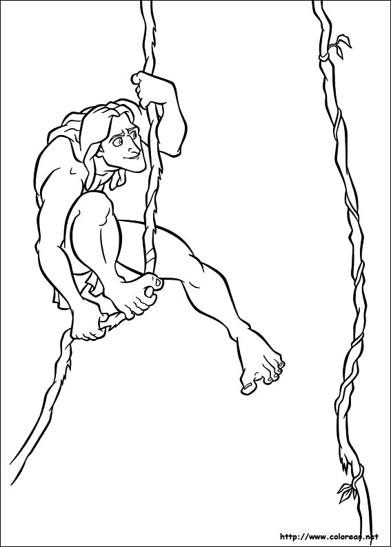 Dessin à colorier: Tarzan (Films d'animation) #131174 - Coloriages à Imprimer Gratuits