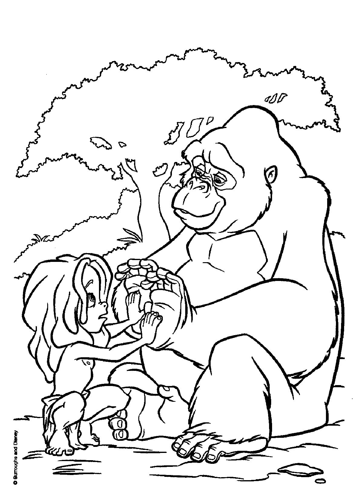 Dessin à colorier: Tarzan (Films d'animation) #131201 - Coloriages à Imprimer Gratuits